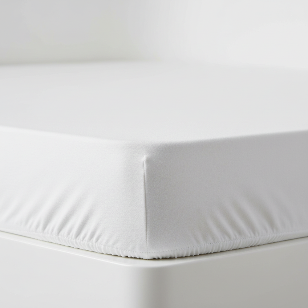 Sheet fitted on mattress corner