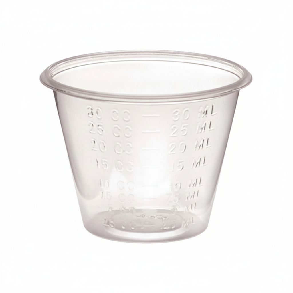 Side angle view showing graduations