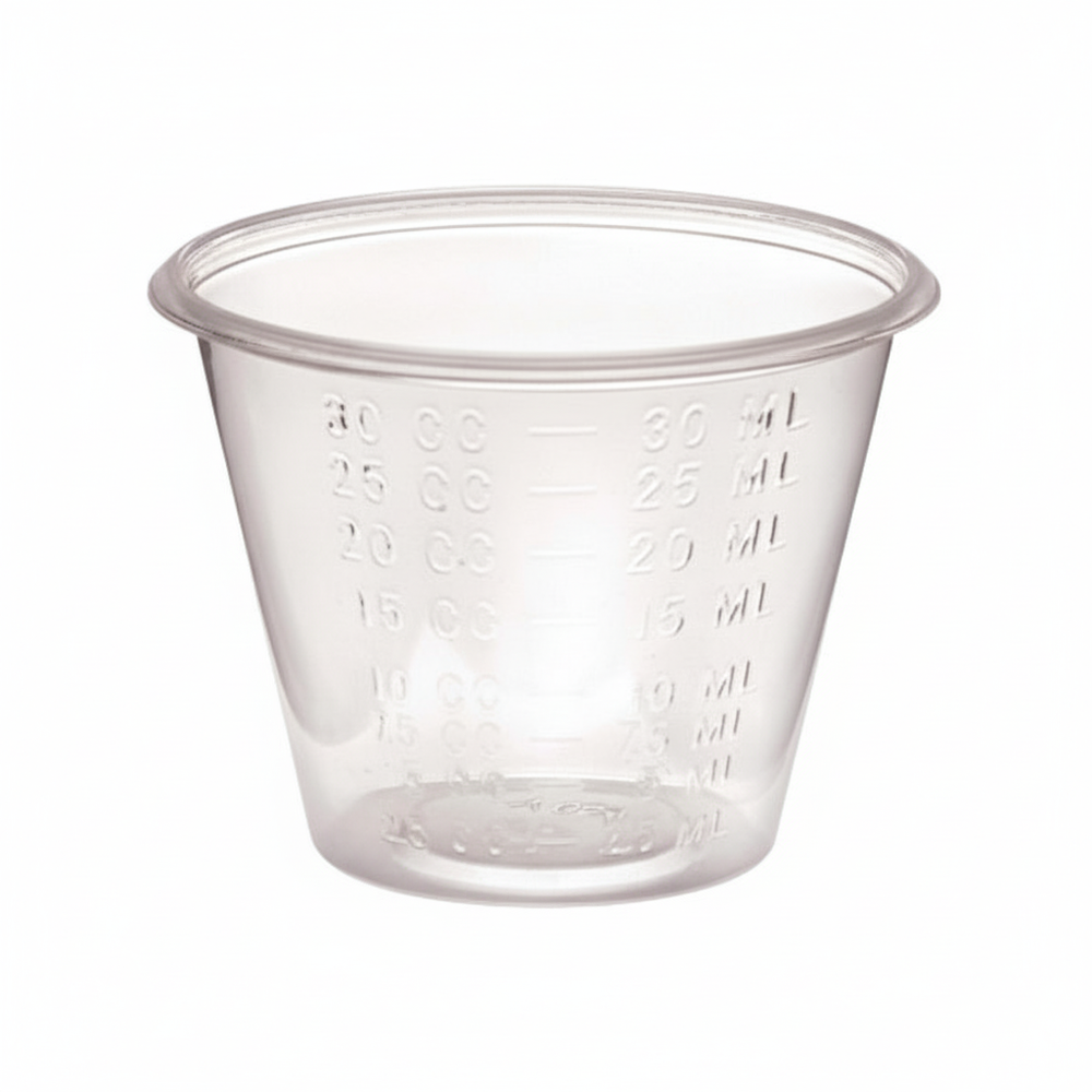 Side angle view showing graduations