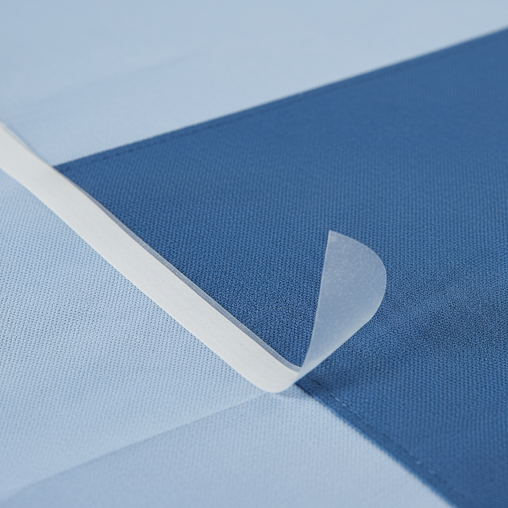 Close-up of reinforced drape material