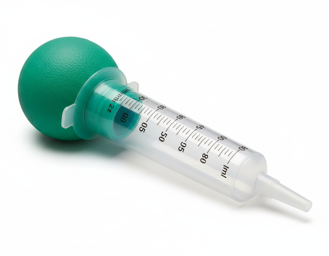 Close-up of 60mL syringe with graduations