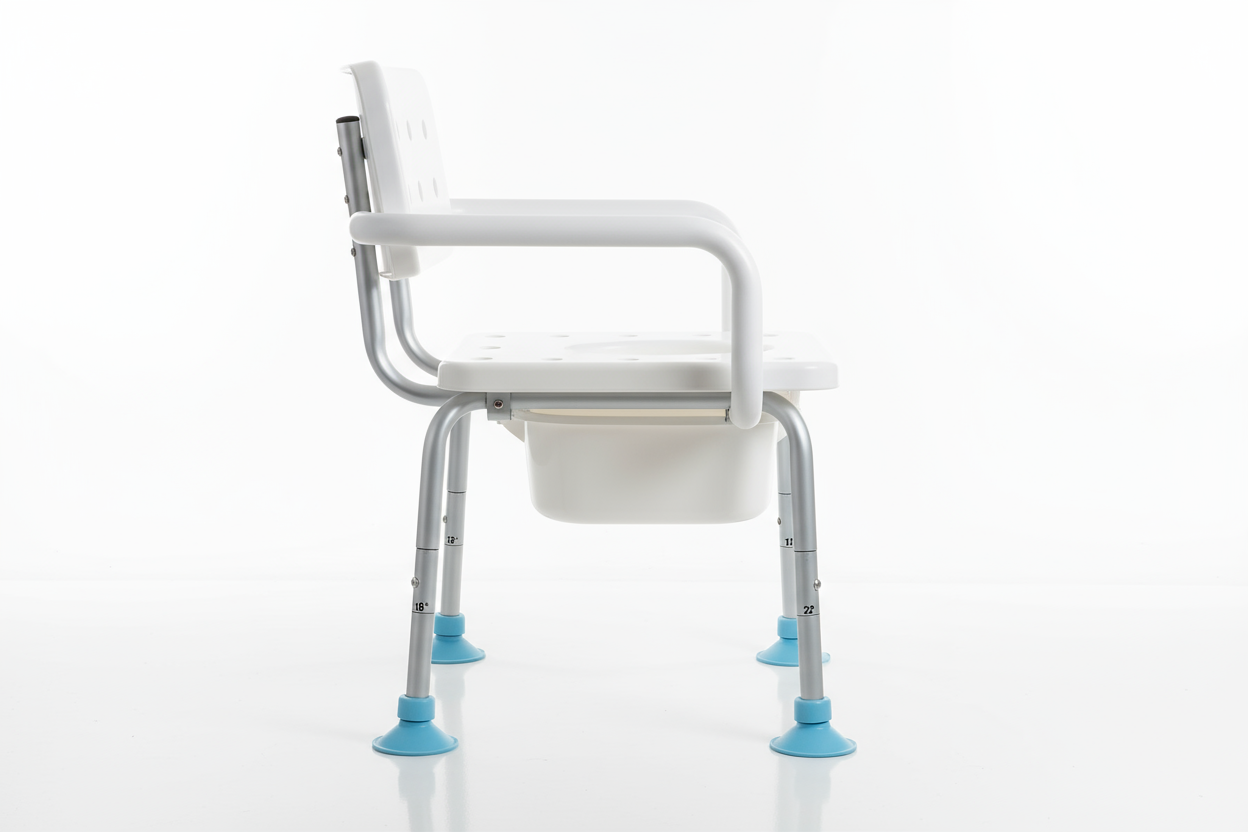 Side profile showing adjustable legs