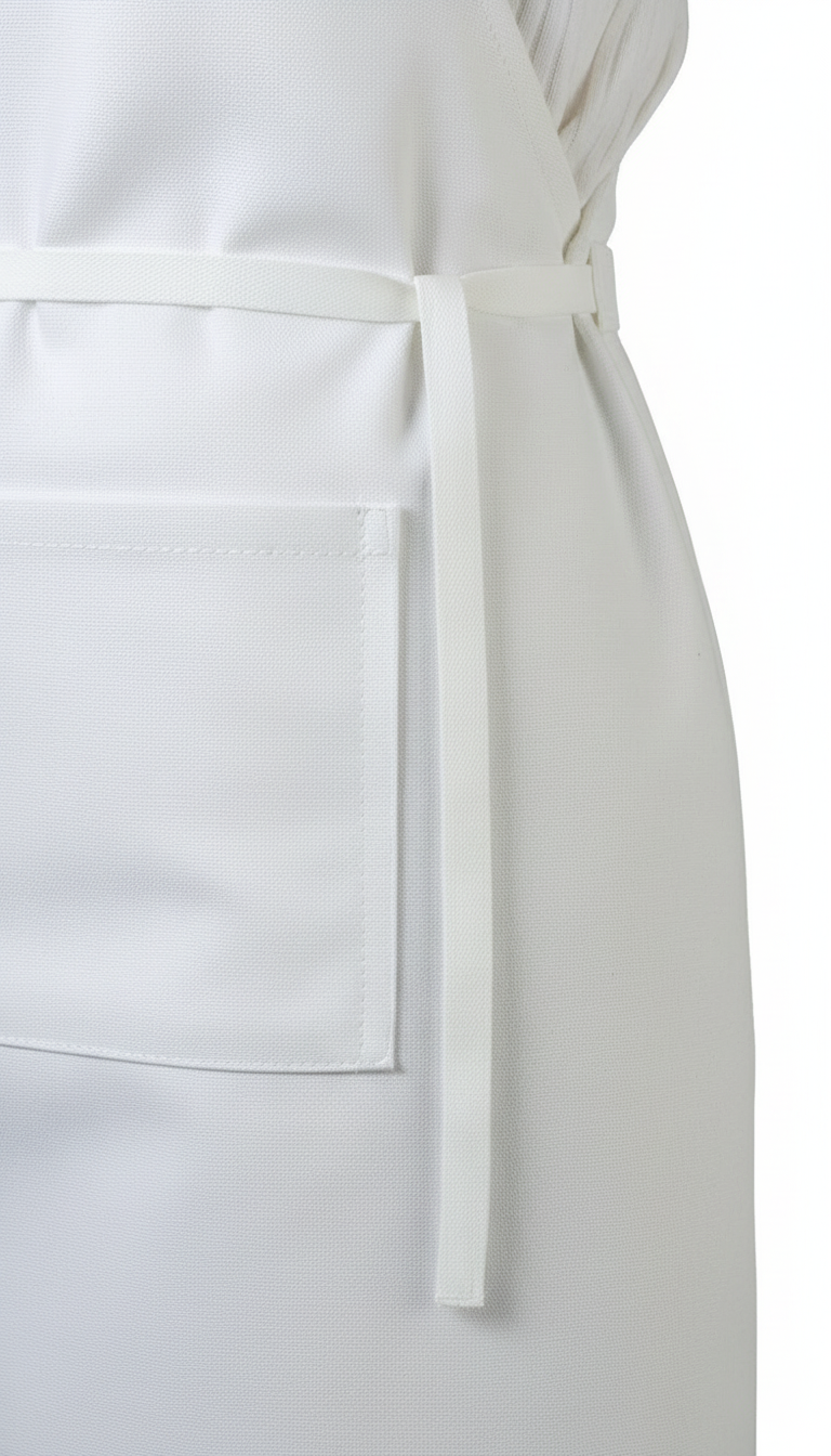 Close-up detail of apron ties