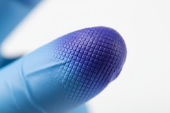 Ice Blue Nitrile Gloves Textured Detail