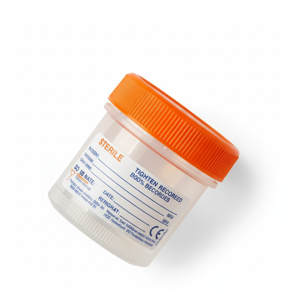 Close-up of 3oz specimen container