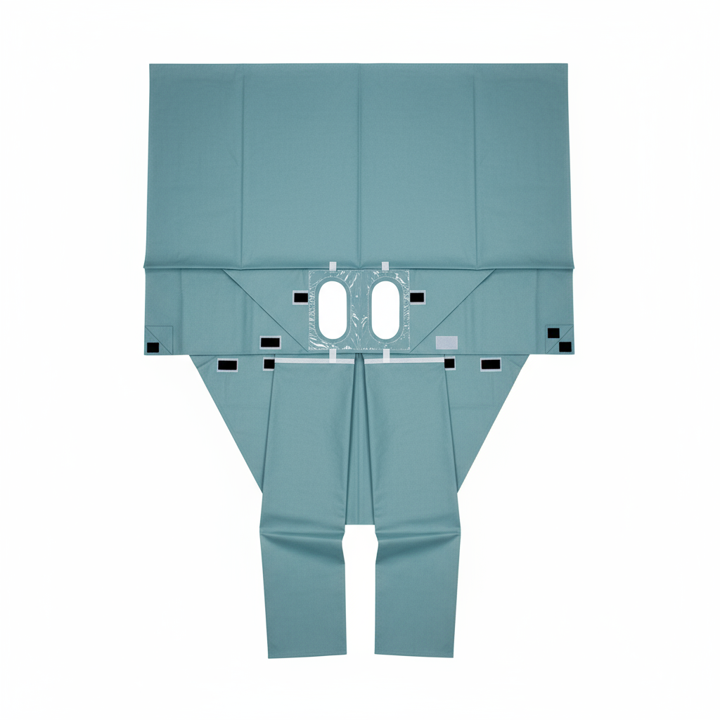 Top-down view of unfolded drape