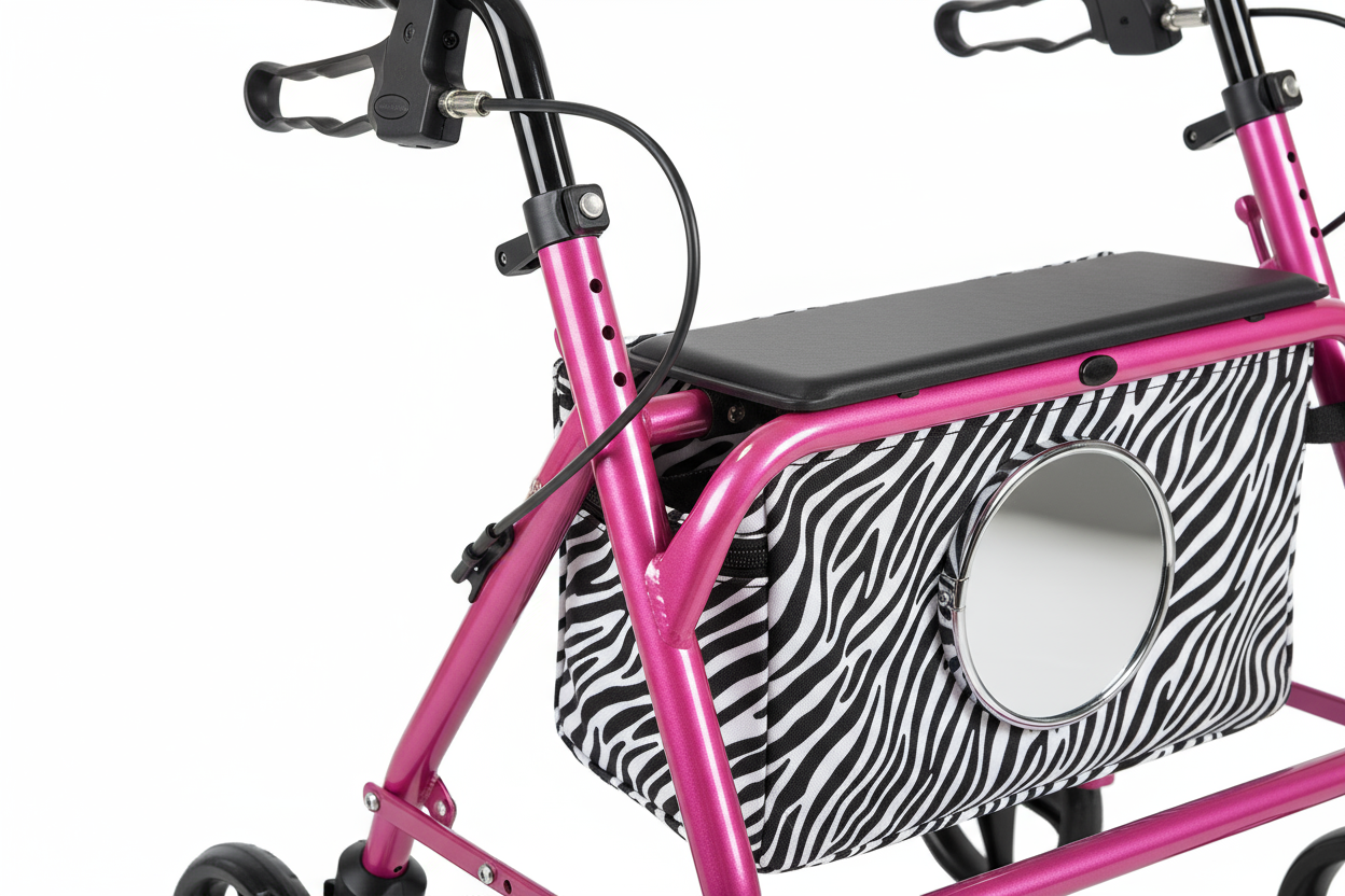 Close-up details of handles and brakes