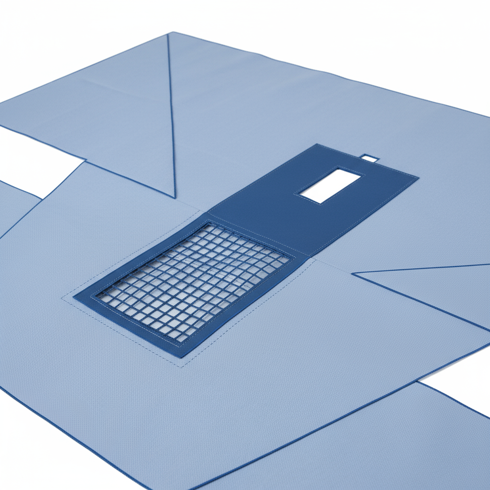 Close-up detail of reinforced materials