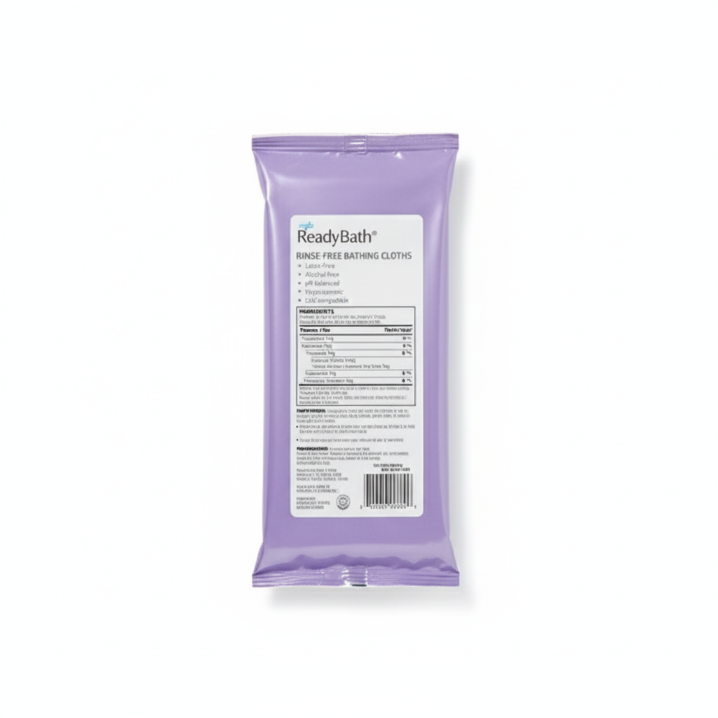 ReadyBath Rinse-Free Bath Wipe, 8 x 8 Inch - Case of 30 (8-Count Packs)