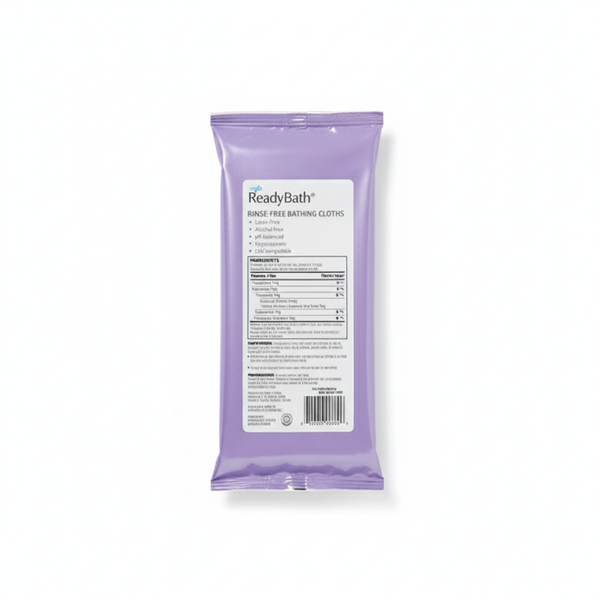 ReadyBath Rinse-Free Bath Wipe, 8 x 8 Inch - Case of 30 (8-Count Packs)