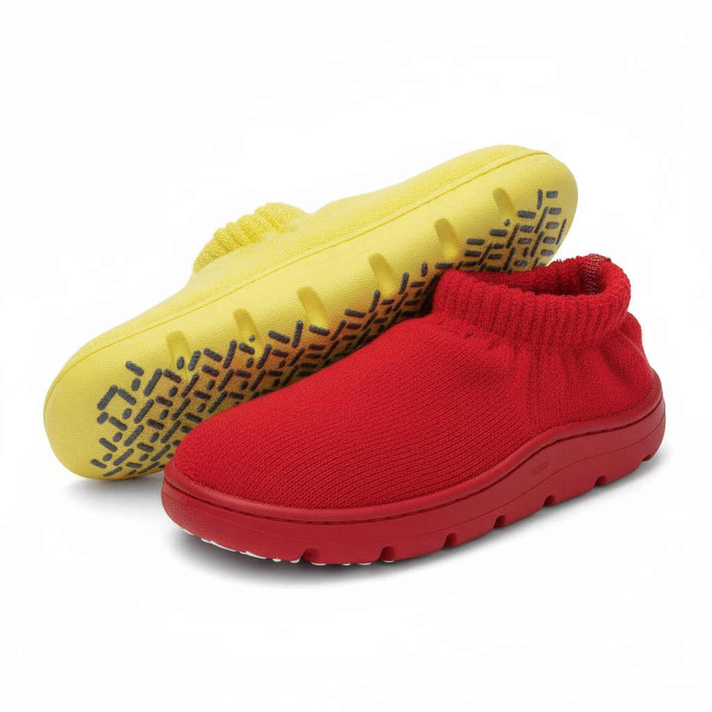 Side profile view highlighting terry cloth lining and sole thickness