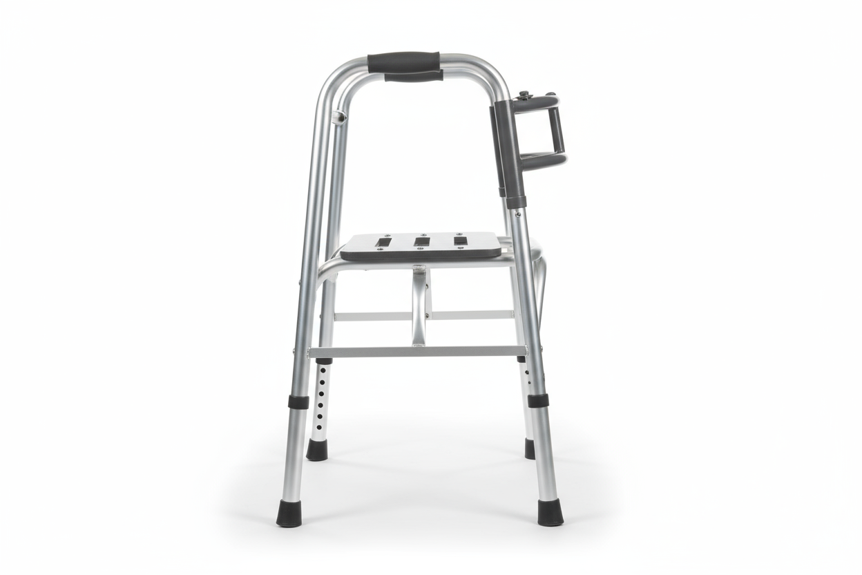 Side profile of folding walker
