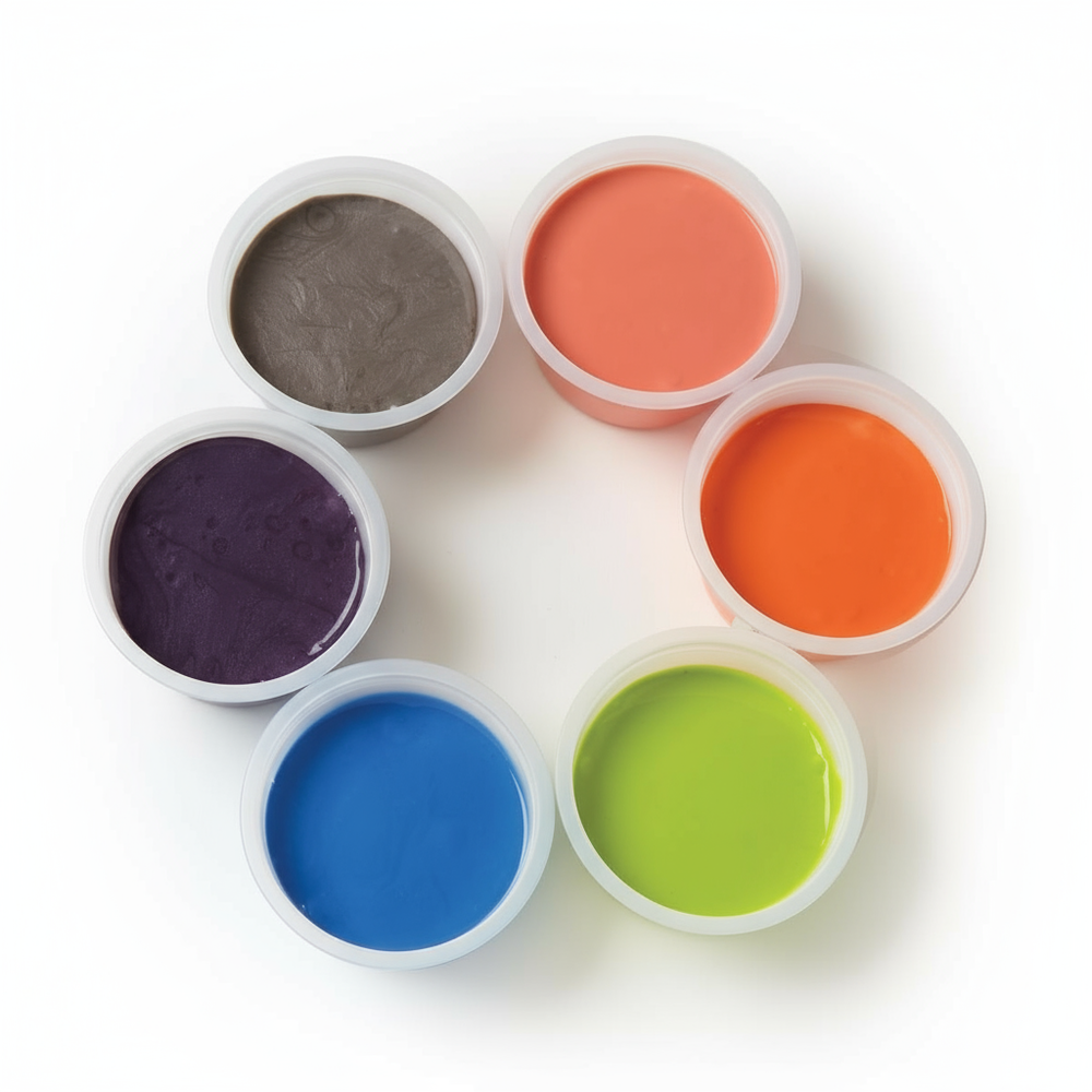 Top-down view of hand therapy putty