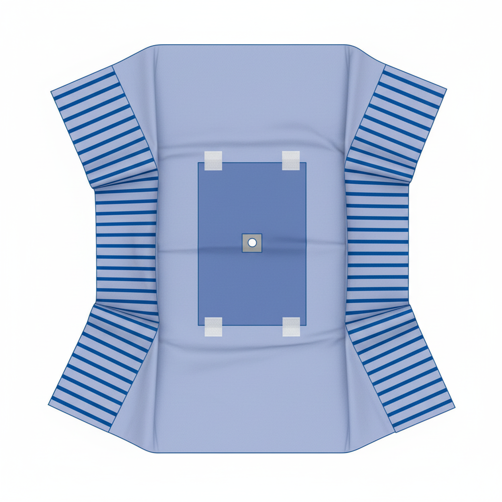 Overhead top-down view