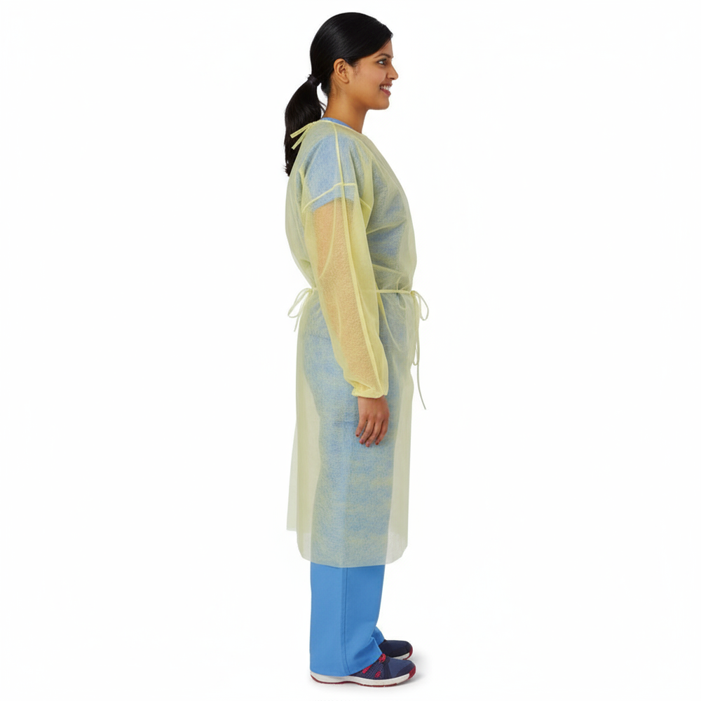Side view of medical gown