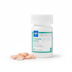 Bottle with tablets displayed