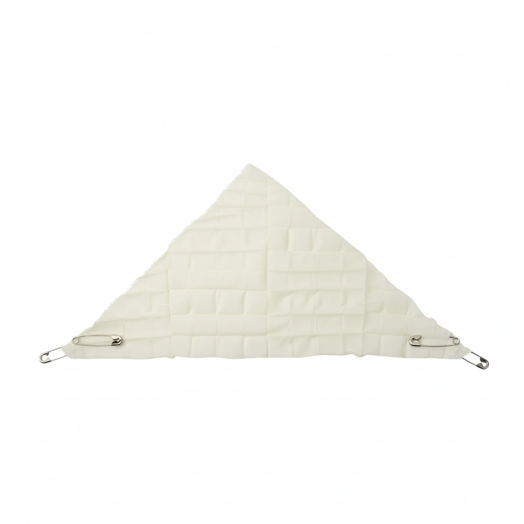 Triangular Bandage Fully Unfolded with Safety Pins