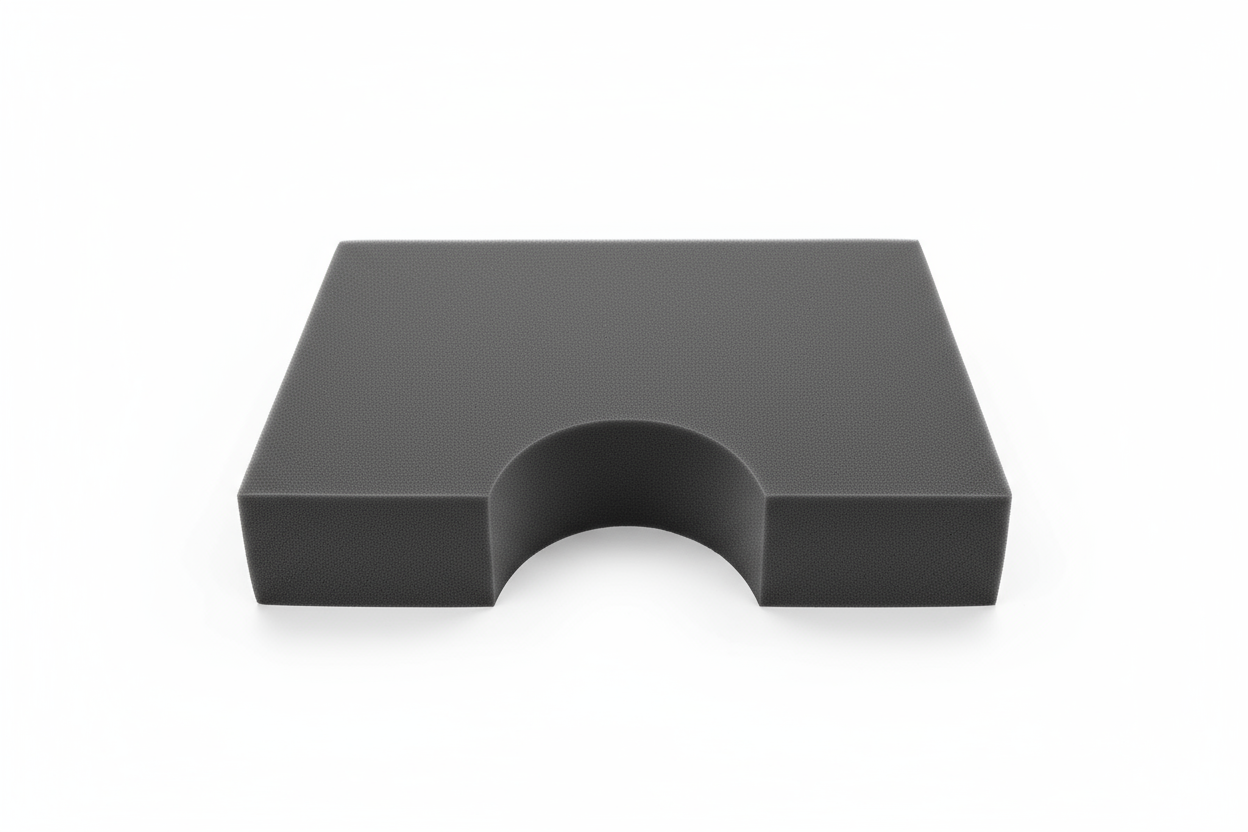 Top view of pressure redistribution cushion with coccyx cutout