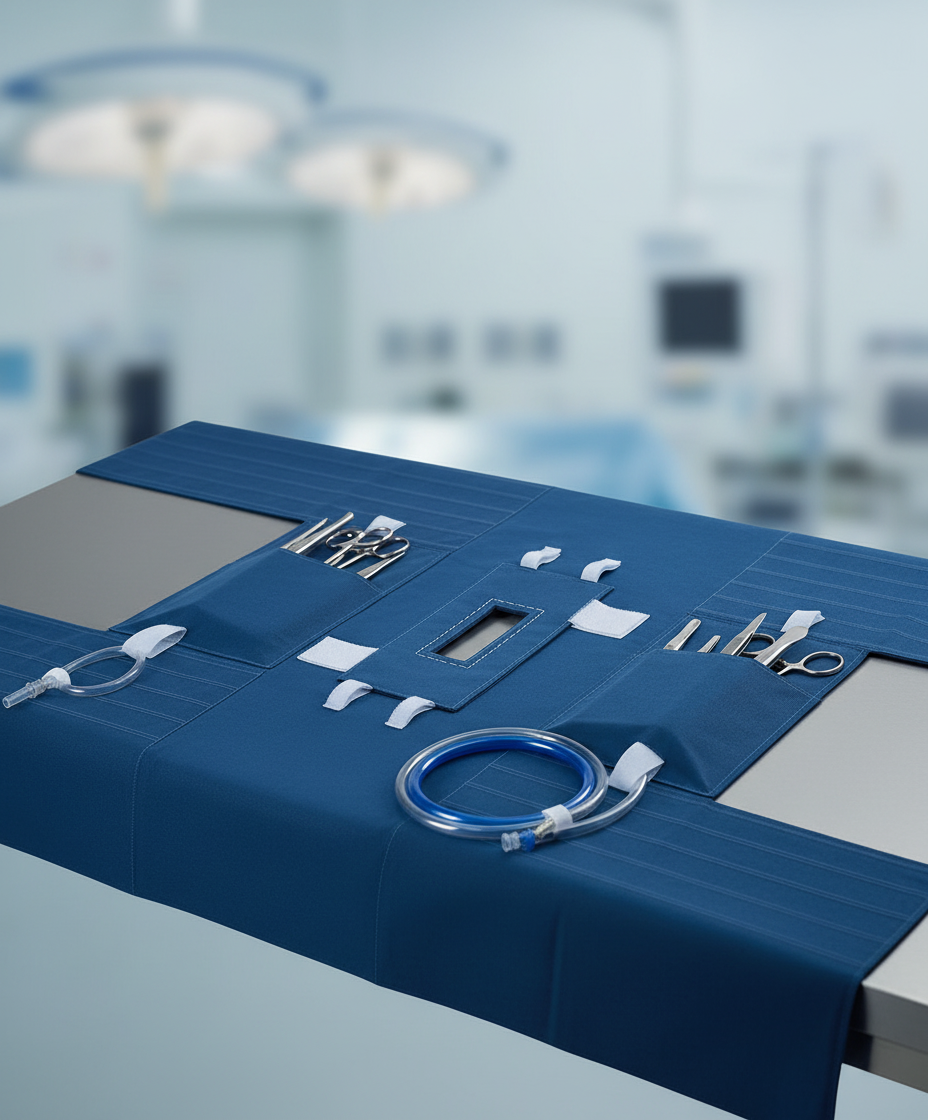 Instrument pouches and line holders