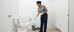 Janitorial Worker with Mop