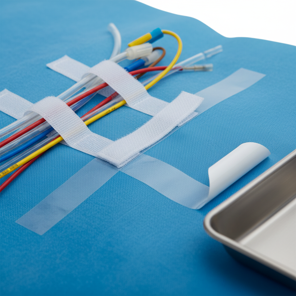 Line holders and adhesive detail