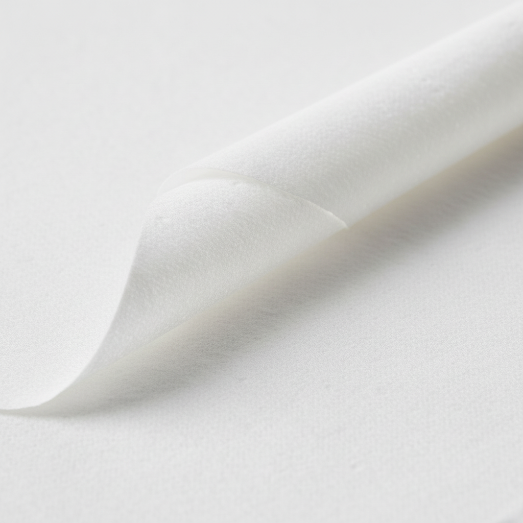 Macro shot of 2-ply tissue material