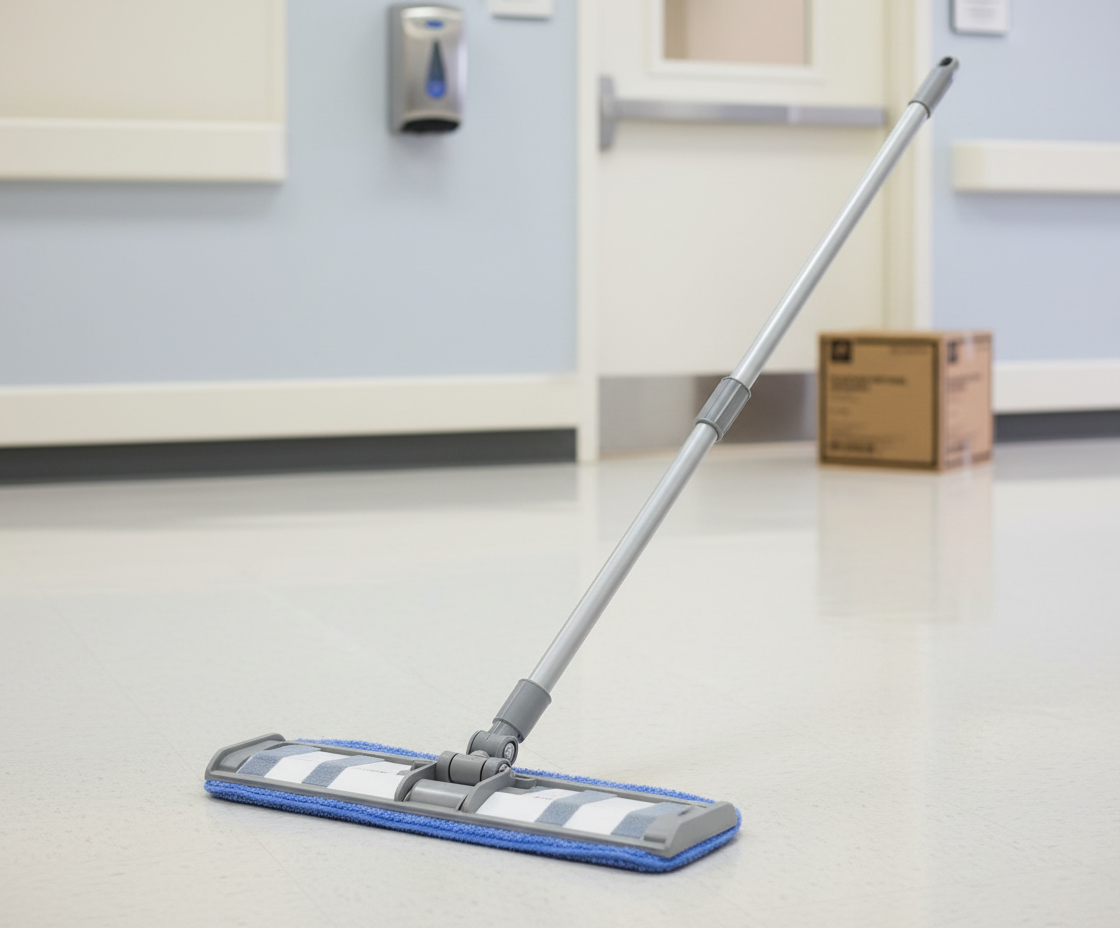 Mop head attached to frame