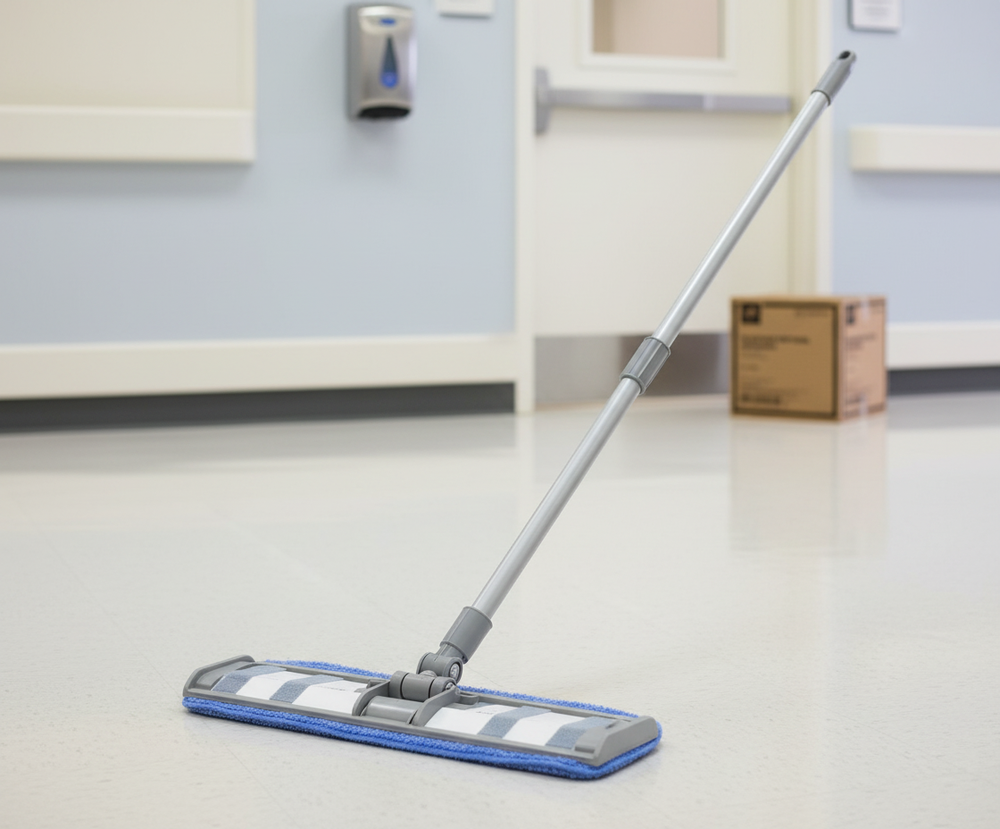 Mop head attached to frame
