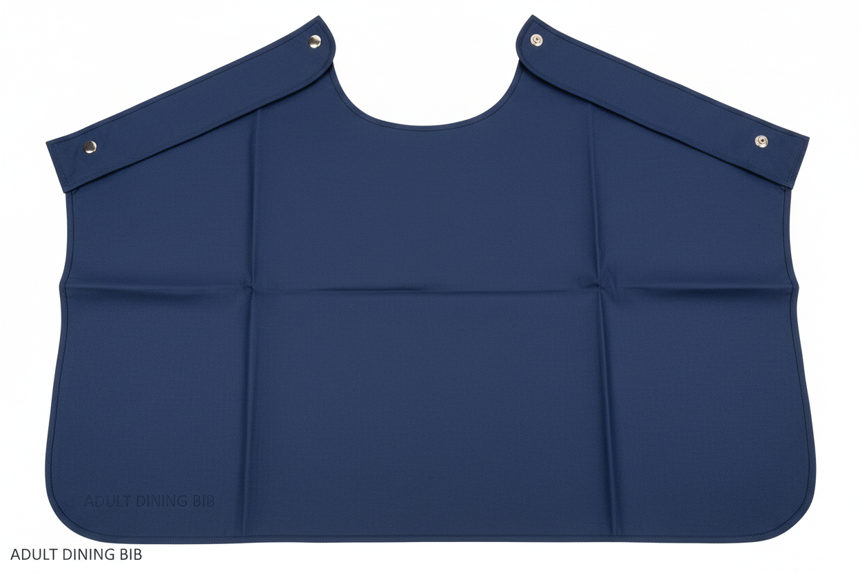 Navy Blue Adult Bib Front View