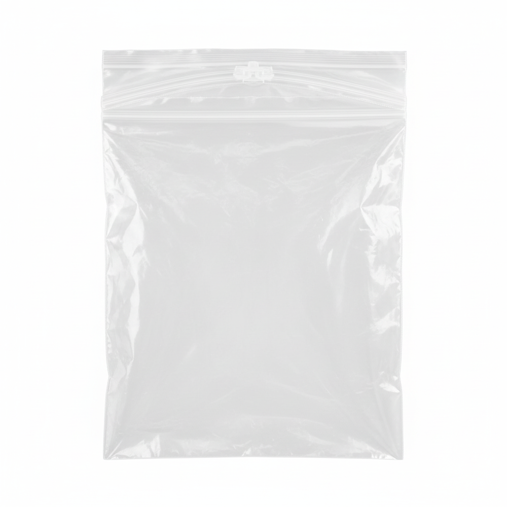 Open bag demonstrating grip-lock system