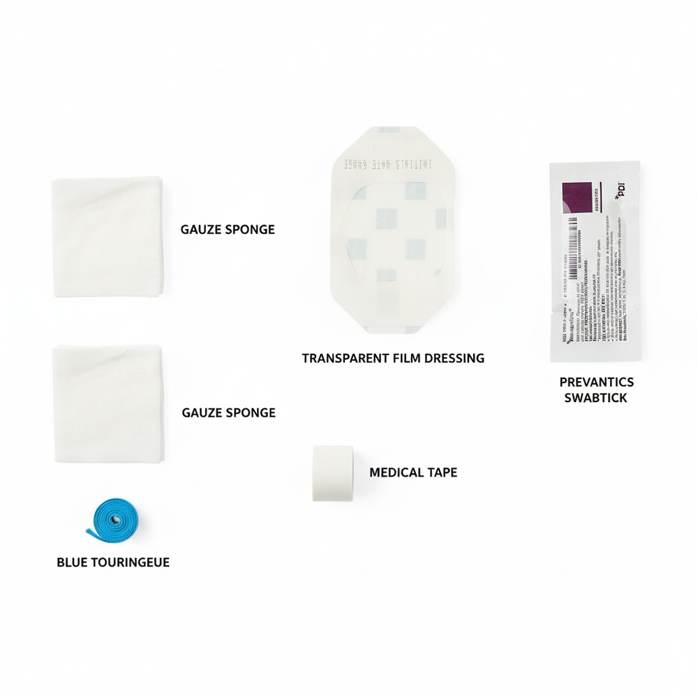 Overhead flat lay of all components