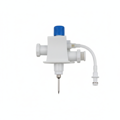 Overhead view of dispensing pin