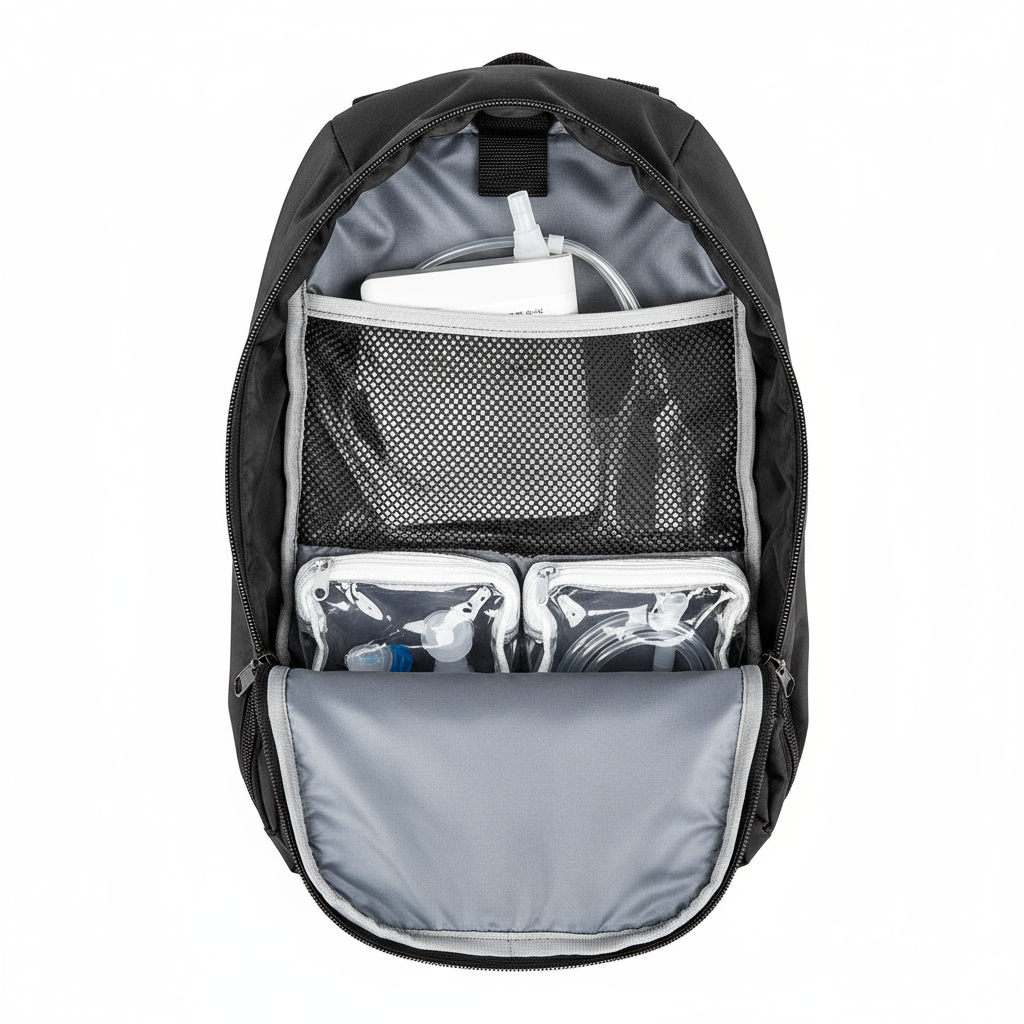 Overhead view showing compartments