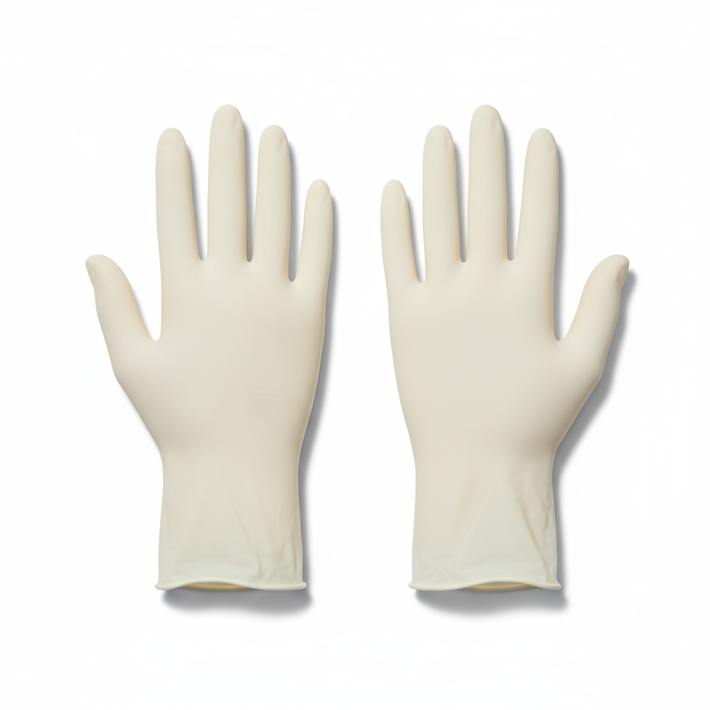 Pair of gloves with beaded cuff