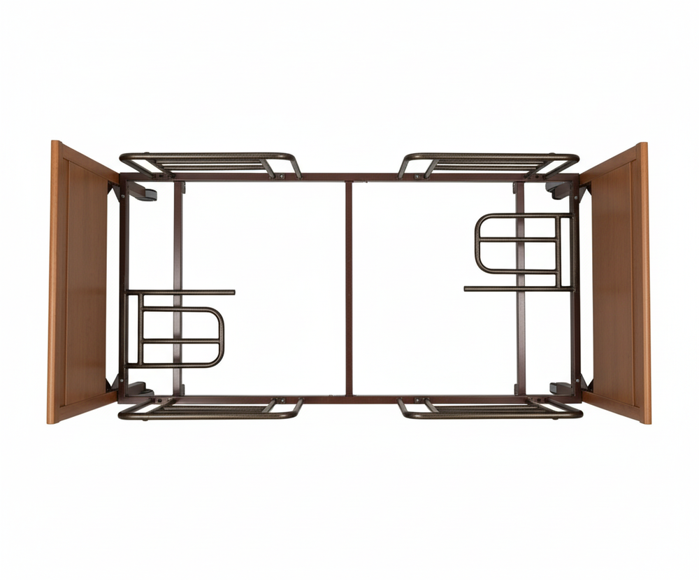 Pair of rails overhead view