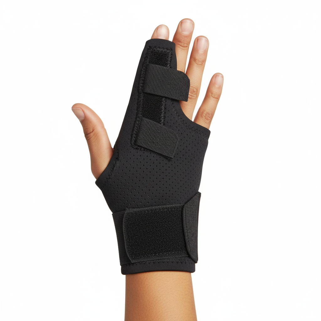 Palm view showing breathable material