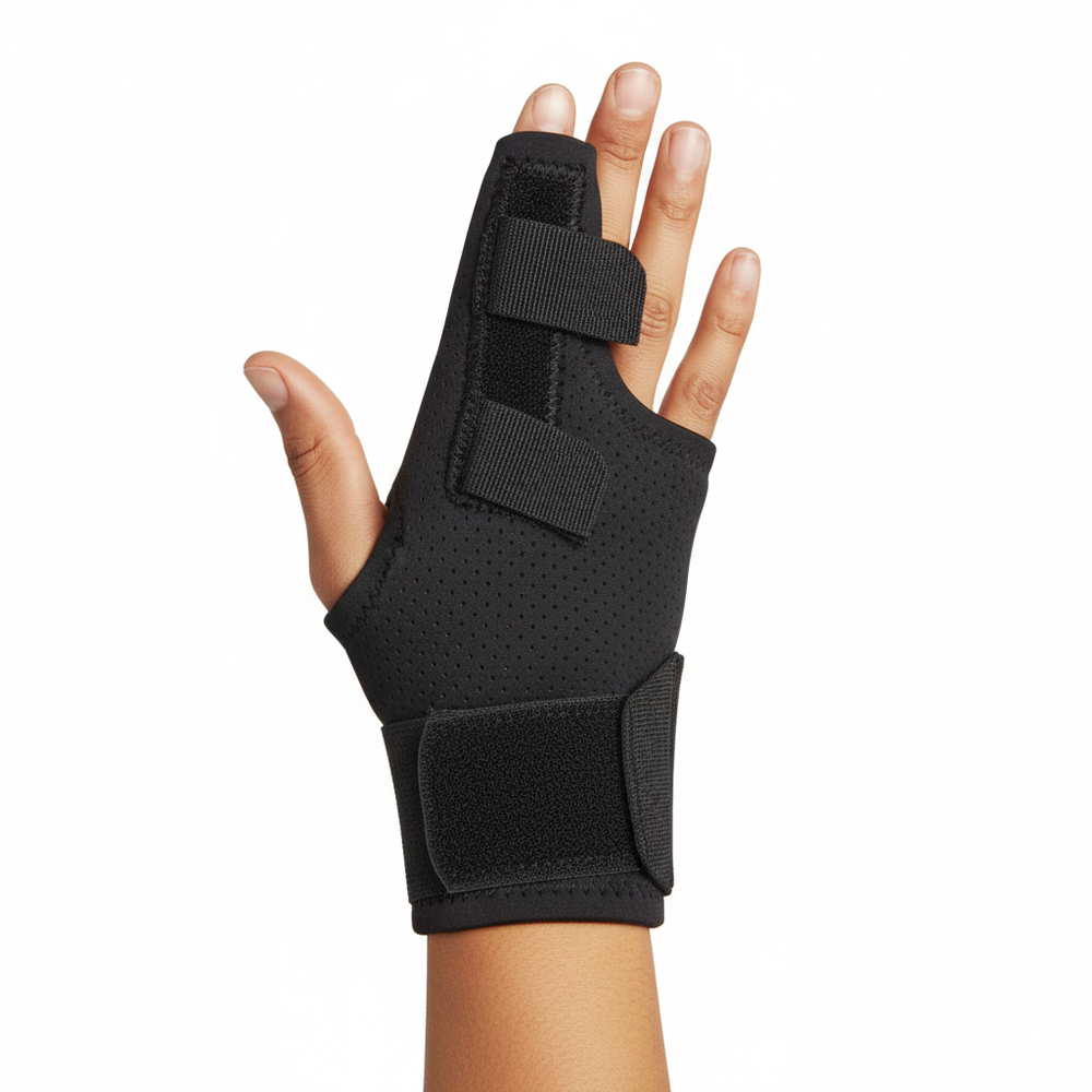 Palm view showing breathable material