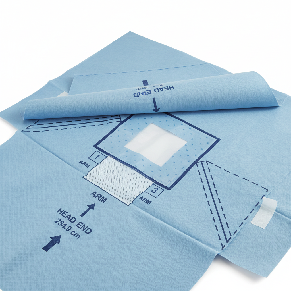 Partially unfolded drape