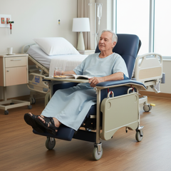 Patient seated in healthcare facility