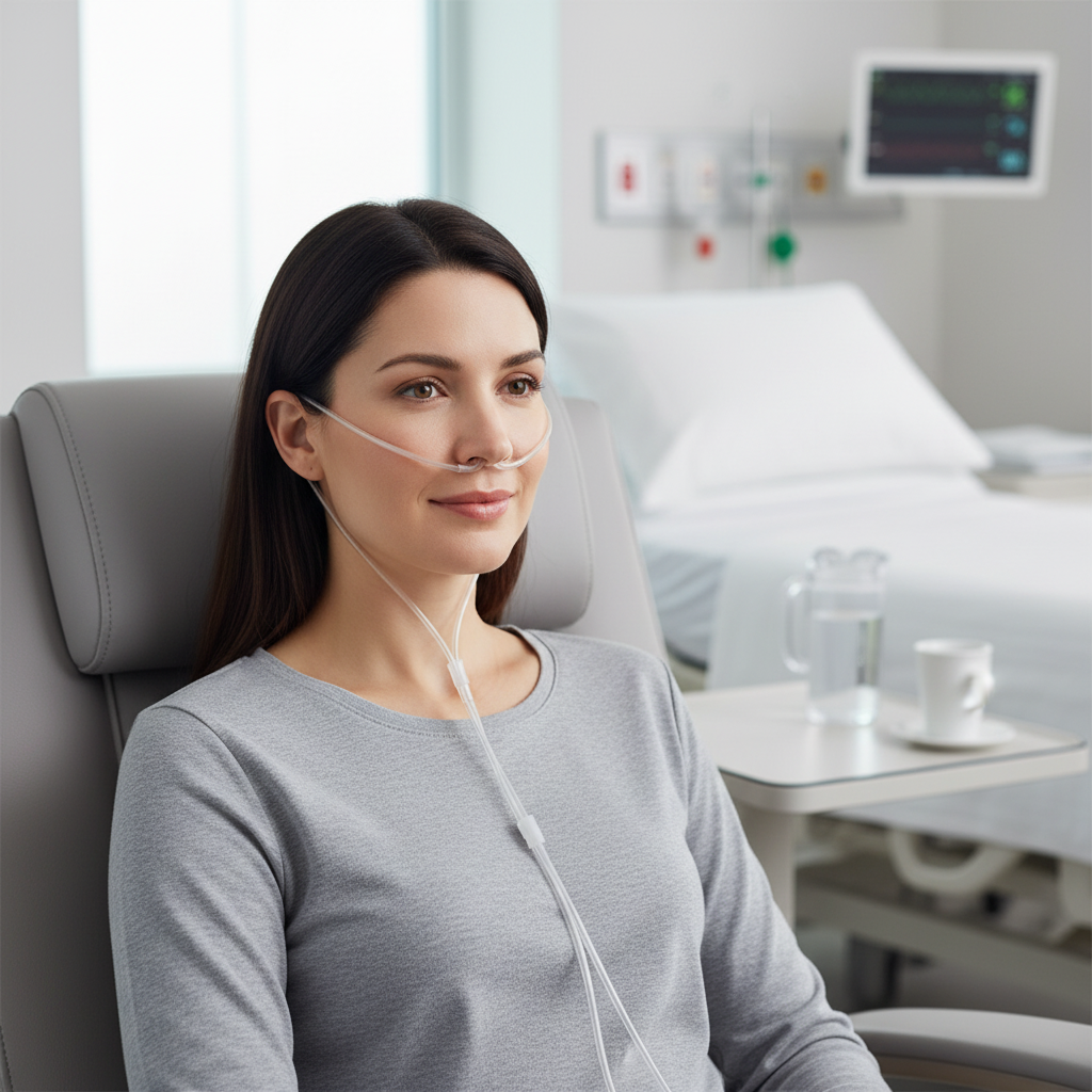 Patient wearing cannula