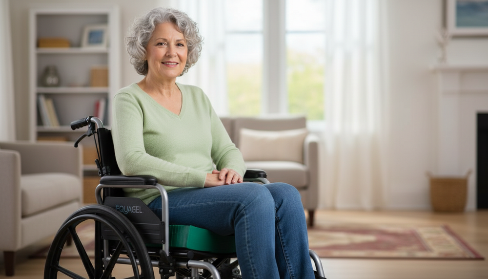 Person Using Cushion on Wheelchair