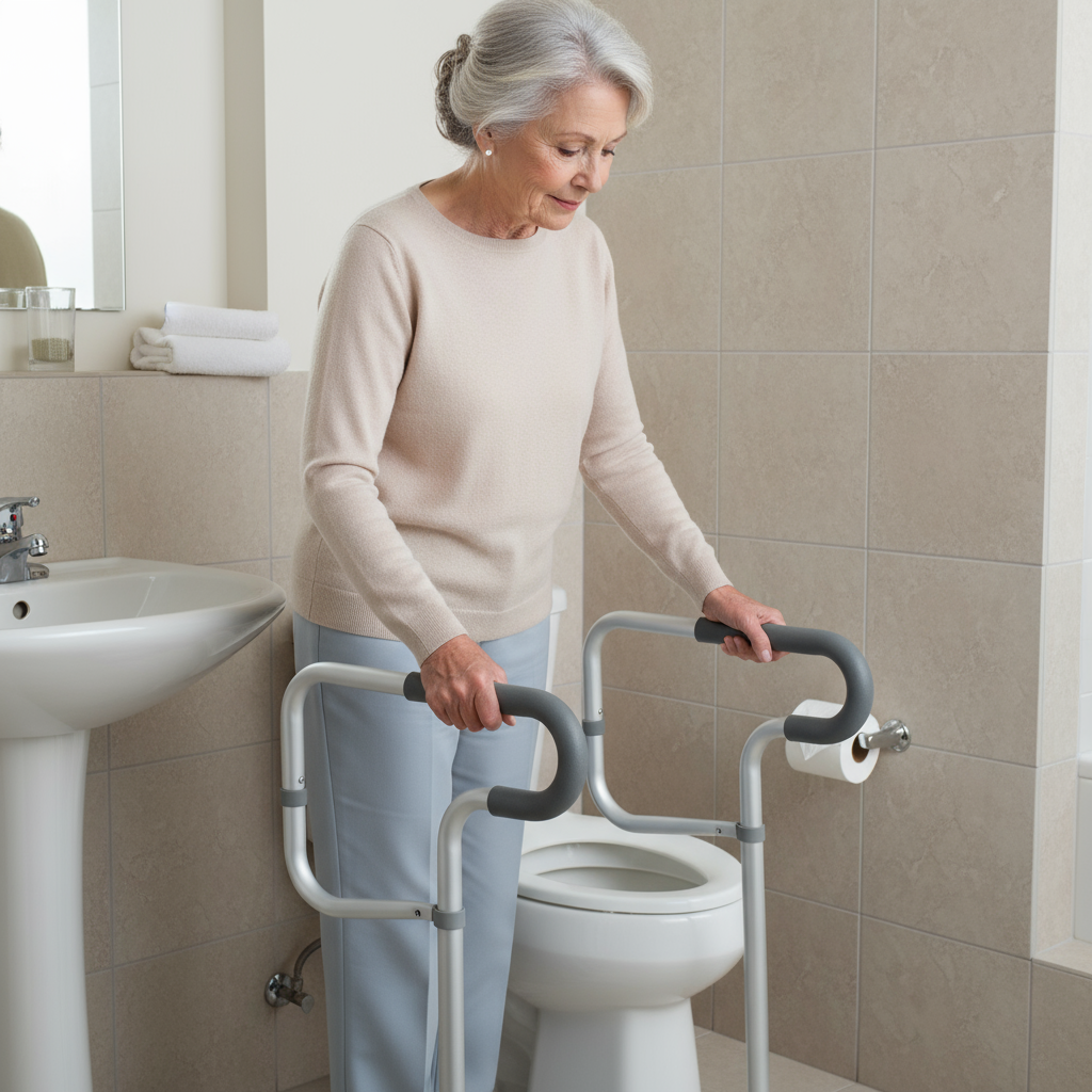 Person using the safety rail