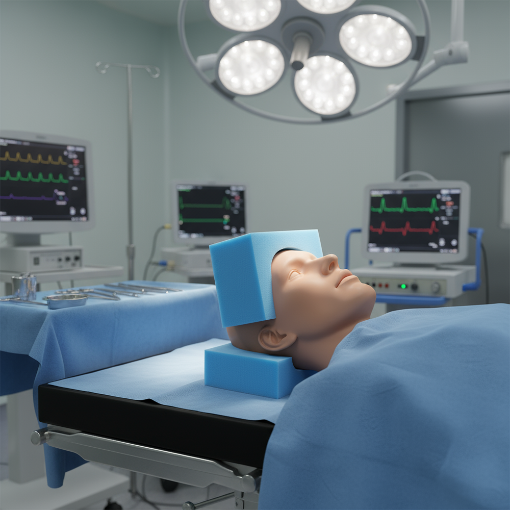 Positioner in use during surgery