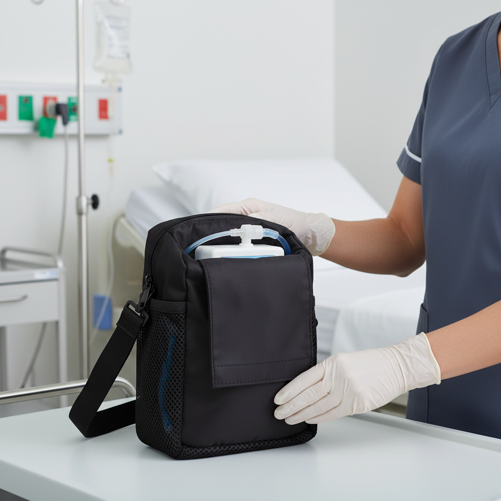 Pouch with feeding pump inserted