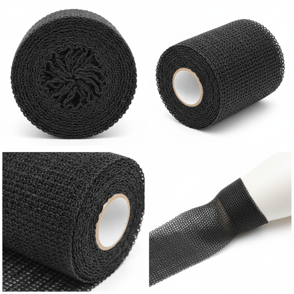 Professional product photography of fiberglass cast tape from multiple angles
