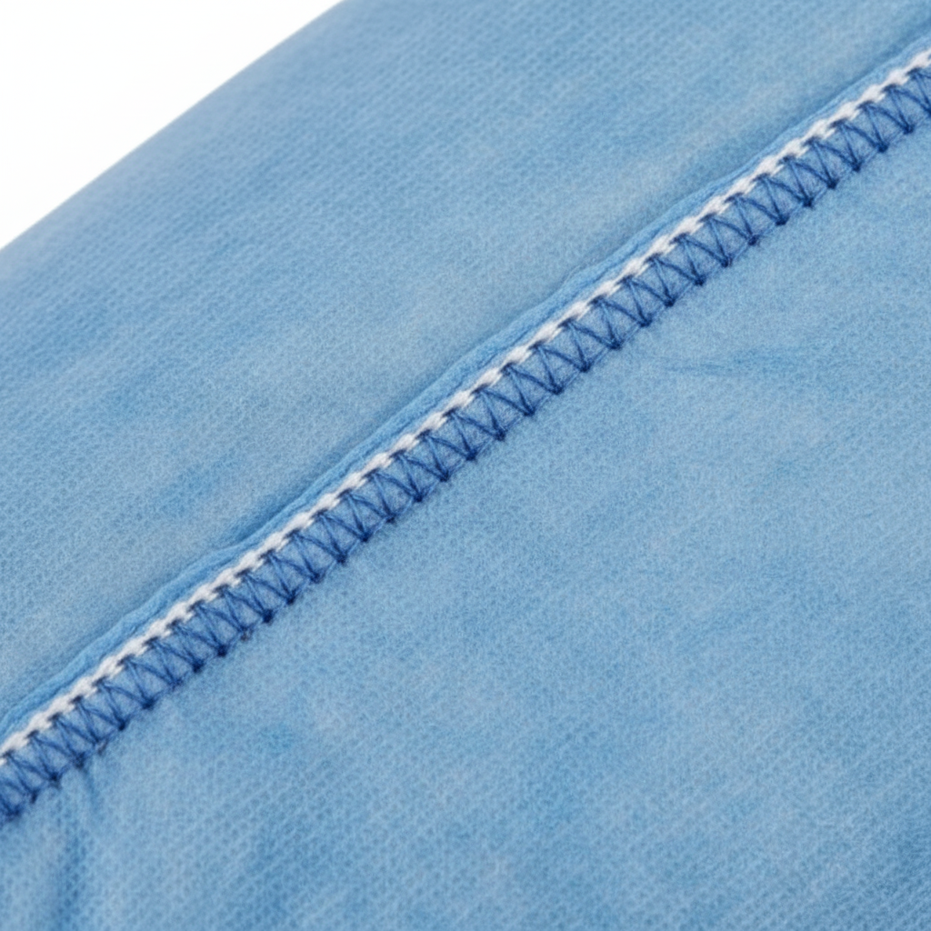 Serged seam close-up