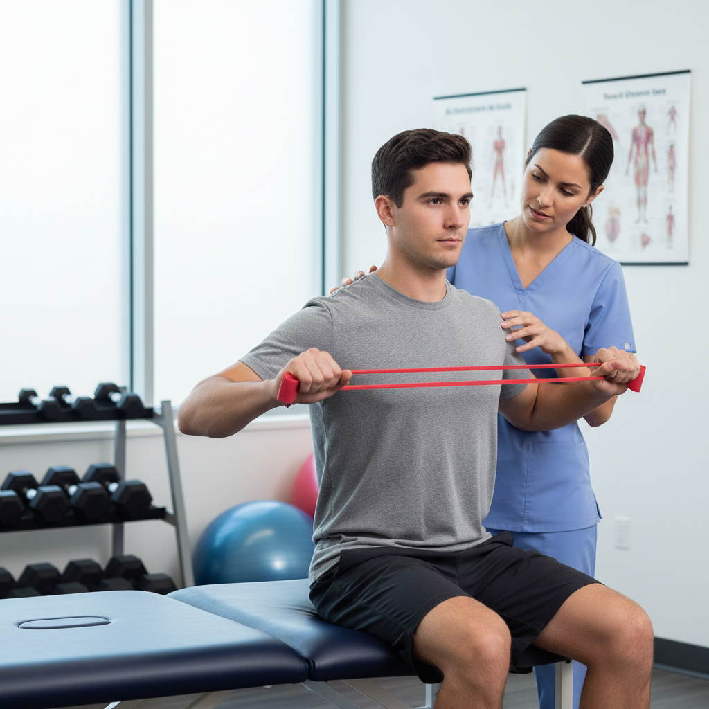 Shoulder exercise with band