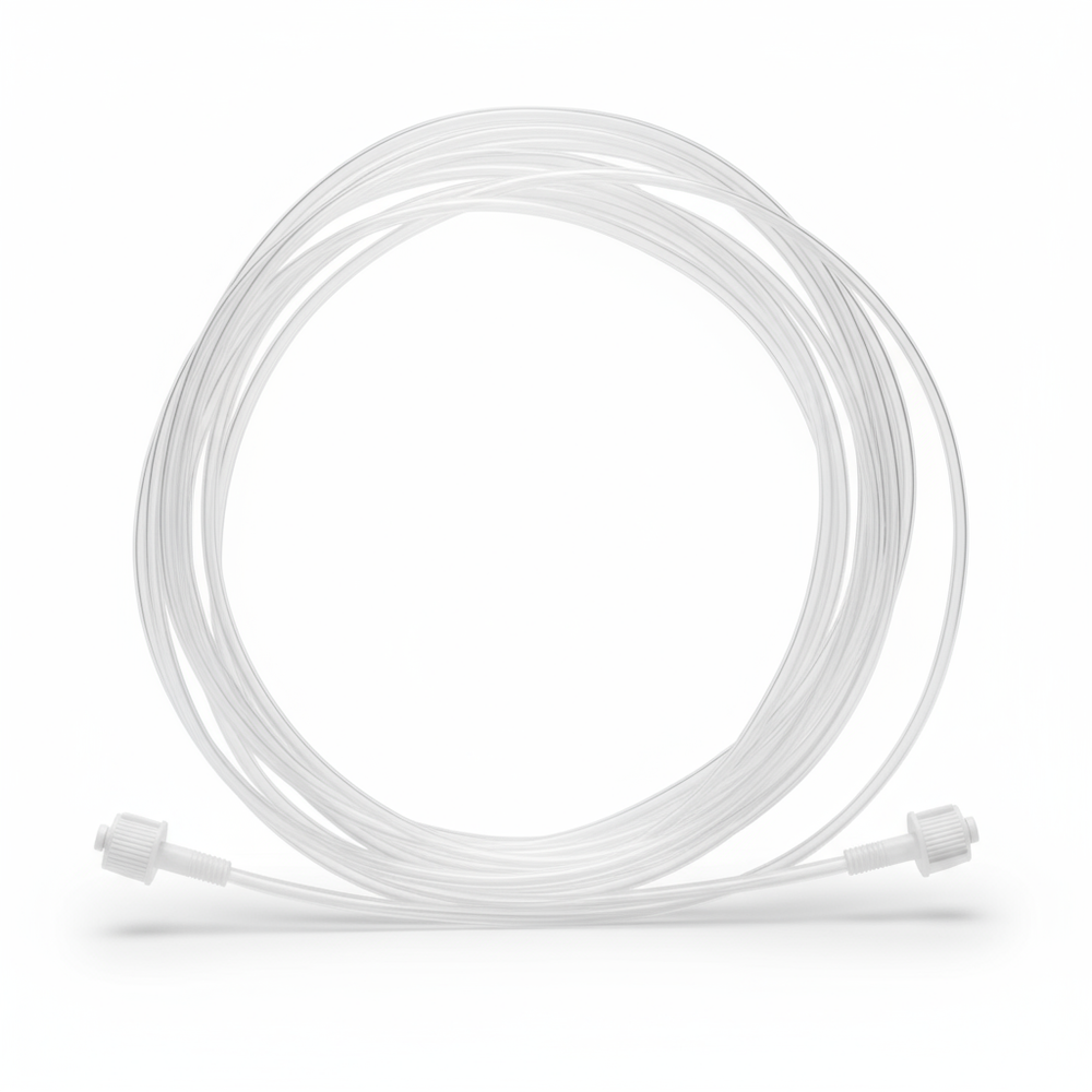 Side angle view of medical gas sampling line