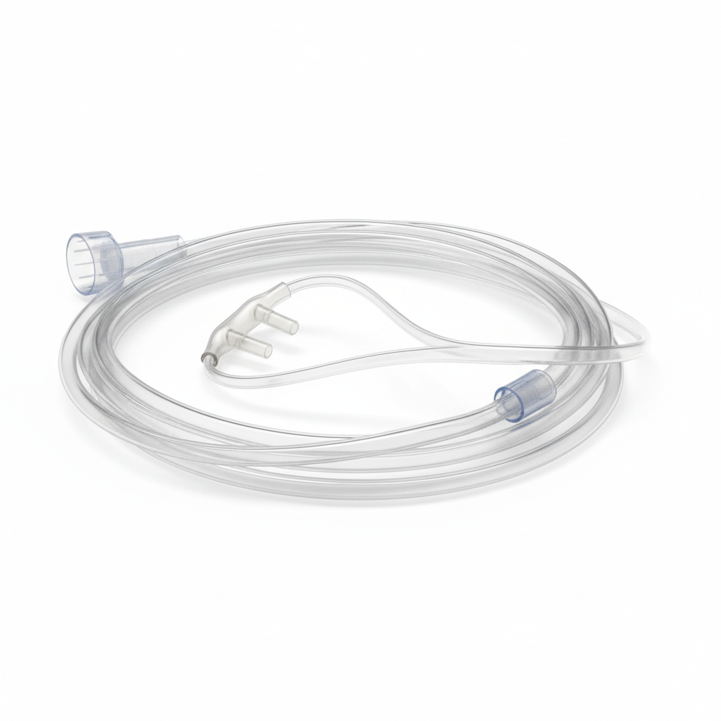 Side angle view of nasal cannula