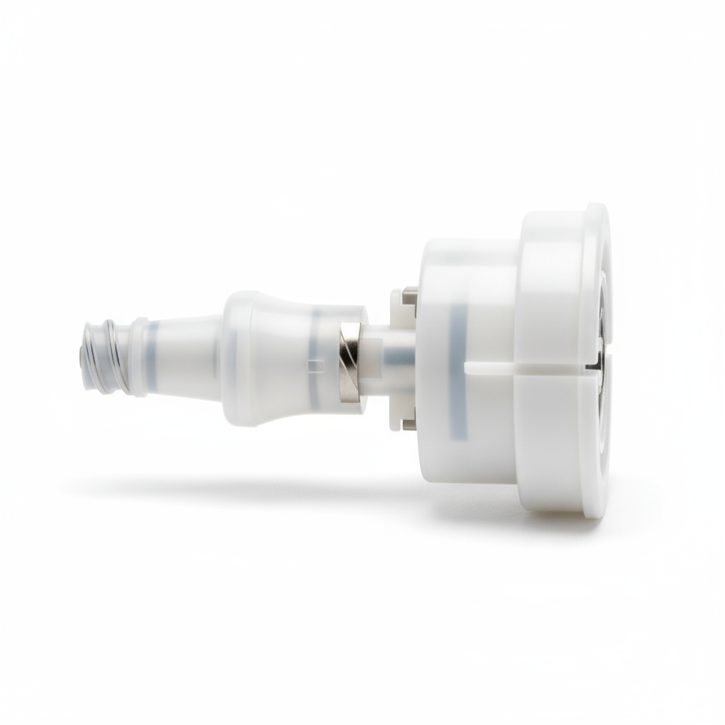 Side angle view of vial adapter